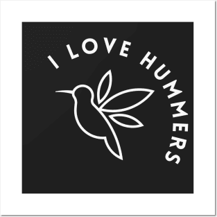 I love Hummers - Hummingbird Minimalistic Posters and Art